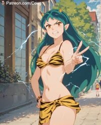 1girls ai_generated cougwe lum stable_diffusion urusei_yatsura