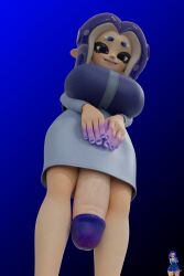 1futa 3d big_breasts futanari huge_cock hyper hyper_penis lazza_(artist) looking_down penis_longer_than_knee penis_under_skirt solo_futa splatoon tagme