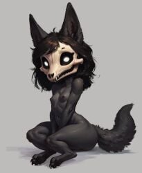 ai_generated chibi cutesexyrobutts_(style) furry monster monster_girl scp-1471 scp_foundation skull_head smaller_female