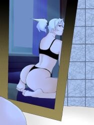 ass ass_focus ass_up jett_(valorant) mirror mirror_reflection sayfe thick_ass thick_butt thighs valorant