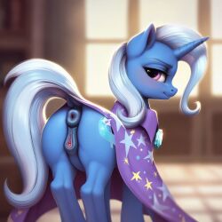 ai_generated animal_genitalia animal_pussy anus ass blue_body blue_fur cutie_mark dock equid equine equine_genitalia equine_pussy female female_only feral feral_only friendship_is_magic fur furry hasbro horse mammal mare my_little_pony pony tail trixie_(mlp) unicorn