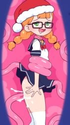 1girls 9:16 animated collar cum female glasses locker mp4 no_sound orange_hair santa_hat shorter_than_30_seconds tagme tentacle tentacle_locker tentacle_sex vertical_video video