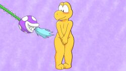 1boy anthro blush chunkiroll embarrassed koopa koopa_troopa male male_only mario_(series) piranha_creeper piranha_plant scalie stolen_clothes tagme torn_clothes turtle