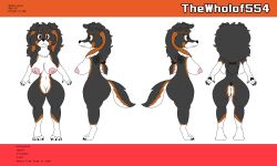 anthro black_fur brown_eyes brown_fur female furry layla_(thewholof554) original_character rough_collie thewholof554 white_fur