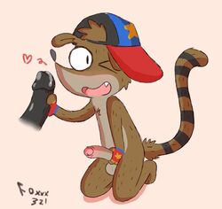 cartoon_network cum foreskin foxxx321 male male_only mammal partially_retracted_foreskin penis raccoon regular_show retracted_foreskin rigby uncircumcised uncut
