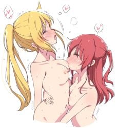 bocchi_the_rock! cute ijichi_nijika kita_ikuyo melty_pot sucking_nipples yuri