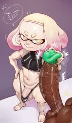 absurd_res animal_humanoid big_penis blush bodily_fluids brown_body brown_skin cephalopod cephalopod_humanoid clothing dop faceless_character faceless_futanari female futa_on_futa futanari genital_fluids genitals gynomorph hand_on_hip hand_on_penis hi_res humanoid humanoid_genitalia humanoid_penis ineffective_clothing inkling intersex intersex/intersex marina_(splatoon) marine marine_humanoid mollusk mollusk_humanoid motion_lines muscular muscular_female muscular_humanoid musical_symbol nintendo octarian octoling pearl_(splatoon) penis precum rubber_clothing smile splatoon standing sweat sweaty_genitalia sweaty_penis symbol vein veiny_penis white_body white_skin yellow_eyes