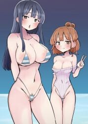 boku_no_kokoro_no_yabai_yatsu breasts pubic_hair sekine_moeko swimsuit yamada_anna