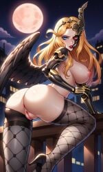 1girls ai_generated anus ass big_ass big_breasts blonde_hair blue_eyes breasts demon demon_girl exposed exposed_ass exposed_breasts exposed_pussy female female_only heels high_heels huge_ass huge_breasts large_ass large_breasts long_hair megami_tensei moon naamah_(megami_tensei) night nipples nude nude_female pussy shin_megami_tensei shin_megami_tensei_v shin_megami_tensei_v:_vengeance single_mechanical_eye stable_diffusion wings