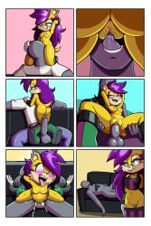 absurd_res anthro anthro_penetrated archie_comics balls blush bodily_fluids breasts comic cum cum_in_vagina cum_inside cumshot ejaculation female fours_(artist) fourssss genital_fluids genitals hi_res interspecies looking_pleasured male male/female male_penetrating mina_mongoose nipples oral penetration penis pussy sega size_difference sonic_(series) sonic_the_hedgehog_(archie) sonic_the_hedgehog_(comics) sonic_the_hedgehog_(series) vaginal_penetration vulva