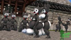1futa 3d 3d_(artwork) 7boys artist_name black_eyes black_skin breasts colored_skin completely_nude day erection furry furry_female futa_on_male futanari huge_cock huge_testicles kennyb0mber_(artist) large_breasts mario_(series) multiple_boys navel ninji_(mario) nintendo nipples nude open_mouth outdoors penis personification sex standing testicles thick_thighs thighs uncensored white_skin