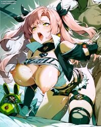 1girls ai_generated big_breasts big_penis breasts cum huge_breasts huge_cock male nicole_demara nipples open_mouth penis pussy pussy_juice rayan saliva sex_from_behind twintails vagina veiny_penis zenless_zone_zero