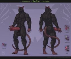 2026 abs absurd_res anthro artist_logo back_muscles balls big_balls big_penis biped black_balls black_body black_claws black_fur butt claws colored dated english_text erection front_view full-length_portrait fur genitals hi_res letterbox logo long_tail looking_aside male male_focus mammal model_sheet multicolored_body murid murine muscular muscular_male nude nude_male palette paws pecs penis pink_nose pink_penis portrait rat rear_view red_eyes red_sclera rodent scar shaded simple_background skaven snout standing tail text thick_penis turnaround two_tone_body vein veiny_penis warhammer_(franchise) wolfarion