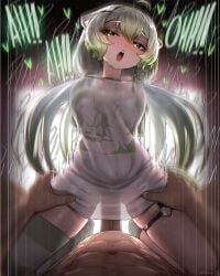 1boy 1girls female green_eyes laimu light-skinned_female light_skin male mrfreye24 unseen_male_face