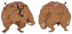 arrow_(weapon) big_arms big_breasts big_hands big_muscles blind bodily_fluids breasts brown_body burn_scar chain claws collar collar_only cosmicdanger disability elderly elderly_female eyeless fangs female hi_res humanoid hunched_over model_sheet multiple_poses muscular muscular_female nude orc pose ranged_weapon saliva scar scars_all_over sharp_teeth simple_background solo tail teeth tusks vein veiny_muscles weapon white_background wound_on_arm