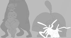 anthro canine cum cum_inside ejaculating ejaculating_cum ejaculation excessive_cum excessive_genital_fluids instant_loss male/male male_dominated male_dominating male_dominating_male male_domination male_penetrated male_penetrating male_penetrating_male mating_press one_piece questionable_consent reindeer size_difference skypiea tony_tony_chopper