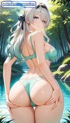 1girls 2026 ai_assisted ai_generated anime ass ass_grab bare_tree beach big_ass boobs booty branch breasts bush bust firefly_(honkai:_star_rail) foliage forest grabbing_own_ass green_bra hi_res high_quality high_resolution highres honkai:_star_rail honkai_(series) jungle leaf leaf_background long_hair nature night outdoors patreon patreon_username sky skypassion smile solo spread_ass stable_diffusion tanzaku tits watermark