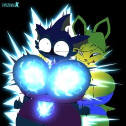 1:1 anthro areola ballbusting balls balls_as_fake_breasts barely_visible_nipples big_balls big_breasts blonde_hair blue_body bodily_fluids breasts castration clothed clothing cock_and_ball_torture digital_media_(artwork) dress duo eeveelution electricity electricity_manipulation electrocution electrostimulation elemental_manipulation fake_breasts female fingers fur generation_1_pokemon genital_mutilation genital_torture genitals glowing glowing_balls glowing_genitalia glowing_penis glowing_urethra grinding hair hi_res huge_balls huge_breasts hyper hyper_balls hyper_genitalia jolteon male male/female mammal mutilation nintendo nipples partially_clothed penis pink_clothing pokemon pokemon_(species) purple_clothing questionable_consent shocked simple_background smile smug sundaebunnyx tears tears_of_pain thick_thighs tongue toony toony_eyes torture urethral vaporeon wide_hipped_anthro wide_hipped_male wide_hips yellow_body yellow_fur
