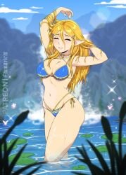 1female 1girl 1girls 2026 armpits arms_up ass background big_breasts blue_bra blue_panties blush blushing blushing_at_viewer blushing_female bra breasts closed_eyes closed_mouth elf elf_ears elf_female elf_girl faenatical female female_focus female_only human human_only in_water light-skinned_female light_skin mountain mounting panties patreon sexy sexy_body sexy_female sexy_pose smile smiling smiling_at_viewer the_legend_of_zelda video_game video_game_character video_games water waterfall watermark wet wet_body wet_skin yellow_hair zelda_(tears_of_the_kingdom)