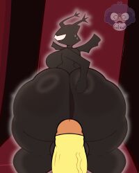 1boy 1girls ass ass_focus bent_over big_ass big_breasts breasts color deltarune deltarune_chapter_5 female female_focus flowery hetero looking_at_viewer looking_back lulkapi male male_pov naked naked_female naked_male pov roaring_knight standing straight twitter_link