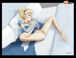 1girls amy_matthews ass bed blonde blonde_female blonde_hair blonde_hair_female blue_dress breasts cinderella_(1950_film) cinderella_(disney) cleavage closed_eyes covered_breasts disney disney_princess dress exposed exposed_pussy exposure feet female female_only foot_fetish foot_worship glass_slipper hair_bun hair_ornament hairband high_heels hips jab jab_comix large_breasts legs long_hair no_panties on_bed princess pussy self_foot_worship shoes single_shoe solo spread_legs suckable_toes sucking_toes thighs tied_hair toe_sucking toes vagina