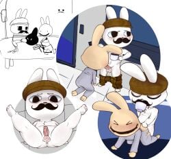 2d anal anal_penetration anal_sex animal_hospital anus barney_(animal_hospital) blush cum cute doggy_style erection fellatio fur furry gay genitals intern_(animal_hospital) jachy kawaii not_ai_generated oral oral_sex rabbit rat ratthew_(animal_hosptial) roblox spread_legs threesome trio video_game_character wtf yaoi