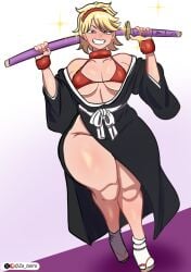 1girls 2026 big_breasts bleach blonde_hair blushing casual casual_exposure child_bearing_hips female female_only hair_ornament horny horny_female huge_breasts imminent_sex naru_jurinna posing posing_for_the_viewer thick_thighs thunder_thighs yellow_eyes za_barro