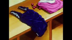1girl animated animated_gif anime_screenshot bare_legs barefoot blue_eyes breasts changing_clothes changing_room feet hell_teacher_nube inaba_kyouko jigoku_sensei_nube kyoko_inaba legs leotard long_hair one-piece_swimsuit orange_hair petite school_swimsuit sexy_legs small_breasts swimsuit toei_company toes