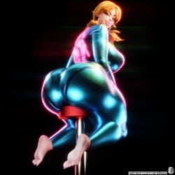 1girls barefoot big_ass big_breasts big_butt bimbo bimbo_lips blue_eyes elevenendless endlessillusion feet foot_fetish lipstick oc orange_hair original_character pigtails