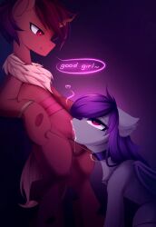bat_pony duo english_text female friendship_is_magic hair horn horse male/female my_little_pony narrowed_eyes