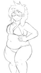 auburn_hair belly belly_overhang big_breasts bikini bikini_bottom bikini_top blush breasts chubby chubby_female cute dumb_girl fat fat_ass flustered friday_night_funkin friday_night_funkin_mod girlfriend_(friday_night_funkin) glasses huge_ass huge_breasts huge_thighs hyper_thighs massacre_girlfriend_(friday_night_funkin) messy_hair millie_(mistful_crimson_morning) mistful_crimson_morning nervous oc sketch soft_breasts thick_thighs thunder_thighs wide_hips