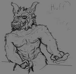 abs athletic big_ears breathing furry grip horn male_only masturbation muscular penis sketch sweat thebonezonedeluxe tired