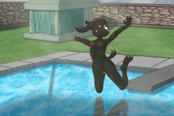 3:2 anthro breasts butt feet female generation_7_pokemon genitals hi_res kaonari mimi_(sealer4258) mimikyu nintendo nipples nude pokemon pokemon_(species) pokemorph solo swimming_pool tail toes vulva