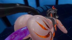 bedroom black_hair bra cat_ears cat_girl cat_tail catgirl dildo dildo_in_pussy dildo_penetration solo sound_effects tagme tattoo video vr vrchat vrchat_avatar wet