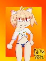 anthro bikini_bottom blonde_hair diana_roel melty_blood neco-arc red_eyes shirt type-moon