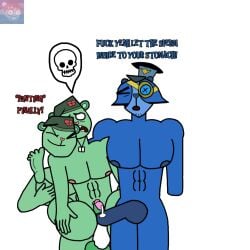bara caged_cock cum flippy_(htf) fliqpy_(htf) gay general_tiger nota3_(artist) threesome