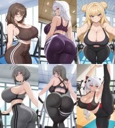 6girls ahoge ai_generated ass ass_focus big_ass big_boobs big_breasts big_butt big_butt_(female) big_tits black_glasses black_sports_bra black_yoga_pants blonde_hair blonde_hair_female blue_eyes blue_eyes_female bluesky bluesky_link blushing blushing_female boobs boobs_bigger_than_head braided_ponytail breasts breasts_bigger_than_head brown_eyes brown_eyes_female brown_hair brown_hair_female brown_sports_bra busty busty_female butt butt_focus cleavage curvaceous curvaceous_body curvaceous_female curvaceous_figure curvaceous_hips curvaceous_thighs curvy curvy_body curvy_female curvy_figure curvy_hips eyes female_dreamseeker_(honkai_impact) femme_fatale glasses glasses_on_face grey_hair grey_hair_female grey_sports_bra grey_yoga_pants gym gym_background gym_equipment hair_between_eyes hair_bun hair_buns hair_vents hips honkai_(series) honkai_impact_3rd hourglass_figure hourglass_figured_female hoyoverse image large_ass large_boobs large_breasts large_butt large_tits leylah_(honkai_impact) lips long_blonde_hair long_brown_hair long_hair long_white_hair mature_body mature_female mature_woman mihoyo multiple_females multiple_girls pawg phat_ass pixiv plump_ass plump_boobs plump_breasts plump_butt plump_hips plump_thighs plump_tits ponytail purple_eyes purple_eyes_female purple_sports_bra purple_yoga_pants raven_(honkai_impact) red_eyes red_eyes_female ribbon ribbon_in_hair sexy sexy_female short_hair short_hair_female songque_(honkai_impact) sports_bra sweating sweating_female thelema thelema_(honkai_impact) thelema_nutriscu theresa_apocalypse theresa_apocalypse_(lunar_vow:_crimson_love) thighs tits tits_bigger_than_head under_rim_glasses vita vita_(honkai_impact) voluptuous voluptuous_female voluptuous_woman white_hair white_hair_female wide_hips yoga_pants