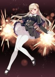 1girls capcom_fighting_jam female ingrid_(capcom) kirishima_satoshi long_hair panties panties_under_pantyhose pantyhose pantyshot pantyshot_(standing) red_eyes street_fighter street_fighter_6 underwear upskirt variant_set white_hair white_panties white_pantyhose white_underwear