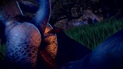 3d animated anthro argonian ass bouncing_ass canine female larger_male male monster no_humans no_sound outdoors penetration penis reptile reverse_cowgirl_position scales scalie sex size_difference smaller_female straight tail the_elder_scrolls video werewolf