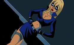 1girls 2003 2d 2d_(artwork) animated_gif antiheroine athletic_female belly belted_skirt beltskirt blonde_hair blonde_hair_female blue_miniskirt blue_skirt child_bearing_hips cleavage cleavage_cutout collarbone curvy_female curvy_figure dialogue erotica_jones eyemask female_focus female_only gloves hands_on_hips huge_breasts long_hair marvel mature_female mature_woman miniskirt navel no_bra official_animation official_art red_lipstick short_skirt skirt source_request stripperella stripperella_(character) strutting superheroine thigh_belt thigh_pouch vigilante walking