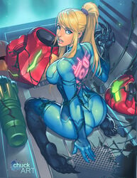 1girls alien arm_cannon arm_support armor armor_removed ass bangs blonde_hair blue_eyes bodysuit breasts chuck_pires claws clothing corruption crossover curvaceous curvy dat_ass eastern_and_western_character feet female female_only female_protagonist from_behind headwear_removed helmet helmet_removed human kneeling large_ass large_breasts lips long_hair looking_at_viewer looking_back looking_up marvel marvel_comics metroid metroid_prime_3:_corruption nintendo parted_lips ponytail samus_aran sitting skin_tight solo spider-man_(series) straight_hair symbiote tied_hair transformation varia_suit venom_(marvel) viewed_from_above wariza weapon wide_hips zero_suit zero_suit_samus