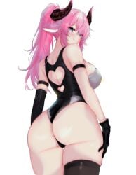 1girls ass ass_focus back_view big_ass big_breasts blue_eyes breasts butt butt_focus female hispanic_virtual_youtuber horns indie_virtual_youtuber irelyth irelyth_(artist) latam_virtual_youtuber light-skinned_female light_skin long_hair looking_at_viewer sexy stockings succubus succubus_horns thick_thighs thighs vtuber vtuberfanart