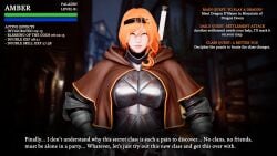 1girls 3d arcrad armor english english_text original original_character text