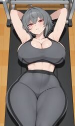 1female 1girl 1girls ahoge ai_generated ass big_ass big_boobs big_breasts big_butt big_butt_(female) big_tits bluesky bluesky_link blushing blushing_female boobs boobs_bigger_than_head breasts breasts_bigger_than_head busty busty_female butt cleavage curvaceous curvaceous_body curvaceous_female curvaceous_figure curvaceous_hips curvaceous_thighs curvy curvy_body curvy_female curvy_figure curvy_hips eyes female femme_fatale flustered_female grey_hair grey_hair_female grey_sports_bra grey_yoga_pants gym gym_background gym_equipment hair hands_behind_head hips honkai_(series) honkai_impact_3rd hourglass_figure hourglass_figured_female hoyoverse image large_ass large_boobs large_breasts large_butt large_tits lips lying_down lying_on_back mature_body mature_female mature_woman mihoyo pawg phat_ass pixiv plump_ass plump_boobs plump_breasts plump_butt plump_hips plump_thighs plump_tits raven_(honkai_impact) red_eyes red_eyes_female resting sexy sexy_female short_hair short_hair_female sports_bra sweating sweating_female thighs tits tits_bigger_than_head voluptuous voluptuous_female voluptuous_woman wide_hips yoga_pants