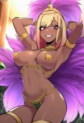 ai_generated alternate_skin_color brazilian brazilian_female feathered_headdress headdress kitagawa_marin race_swap samba self_upload sono_bisque_doll_wa_koi_wo_suru viriai