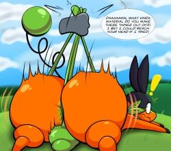 absurd_res anon anus anus_peek ass axel_the_tepig big_butt bulge clothing clothing_pull cloud cloudy_sky detailed_bulge disembodied_hand duo english_text exclamation_point feral generation_5_pokemon grass grass_field green_anus green_clothing green_panties green_underwear hi_res huge_butt kerchief looking_back lying male motion_lines neckerchief neckwear nintendo offscreen_character on_front panties panty_pull plant pokemon pokemon_(species) sky tepig tepigfan101 text underwear underwear_pull wedgie yank