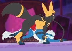 4_ears absurd_res anal anal_sex anthro ass_up big_dom_small_sub blush bondage bondage bound clenched_teeth dominant dominant_male duo ear_piercing eeveelution esmi_(koboldcrooks) female female_penetrated fluffy_kobold from_behind_position fur generation_2_pokemon generation_6_pokemon genitals grin grinning_at_partner hi_res hybrid_pokemon kobold koboldcrooks male male/female male_penetrating male_penetrating_female mounting multi_ear nintendo penetration penetration_from_behind penile penile_penetration penis penis_in_ass piercing pinned pinned_to_ground pokemon pokemon_(species) restrained_arms restrained_legs ribbon_bondage ribbon_restrained ribbons ribbons_(anatomy) rivalry scalie sex size_difference smile submissive submissive_female sylveon teeth terry_(etanks3) umbreon