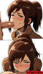 ai_generated anime attack_on_titan brown_eyes brown_hair oral oral_penetration oral_sex sasha_braus sex shingeki_no_kyojin shingekinogirls