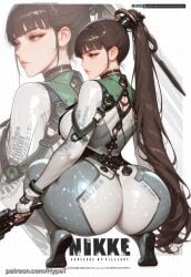 ai_generated alternate_version_at_source android asian asian_female ass ass_focus back_view big_breasts bodysuit breasts brown_hair crossover eve_(stellar_blade) female goddess_of_victory:_nikke hypet long_hair robot_girl shiny_skin squatting stellar_blade suit tagme thick thick_ass thick_legs thick_thighs thighs video_games