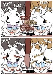 anonymous_artist anthro ass big_breasts big_butt blush bodily_fluids bovid breasts caprine cuff_(restraint) dialogue doggy_style drooling female from_behind_position genitals group group_sex hi_res idw_publishing lanolin's_mother_(sonic) lanolin_the_sheep lanolin_the_sheep_(sonic) male male/female mammal mature_female orgy penis plap restraints saliva sega sex sheep sonic_(series) sonic_the_hedgehog_(comics) sonic_the_hedgehog_(idw) sonic_the_hedgehog_(series)
